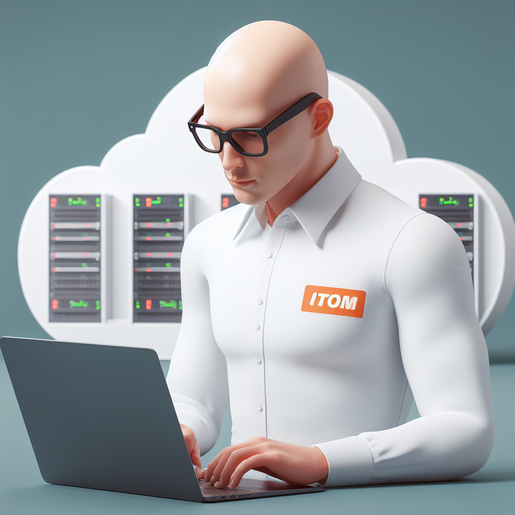 persona trabajando en un laptop con un CPD dentro de una nube